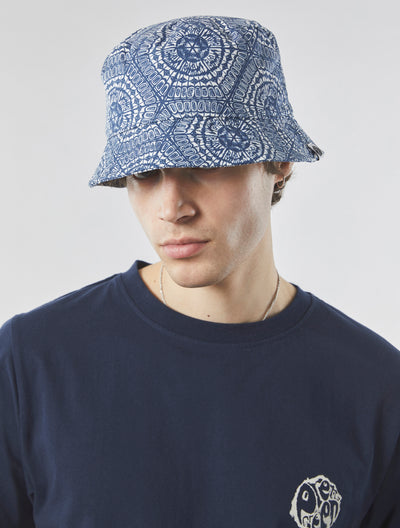 Navy Anaheim Geo Print Bucket Hat