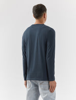 Navy Mitchell Long Sleeve  T-Shirt