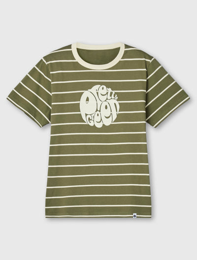 Khaki Capella Stripe Logo T-shirt