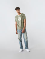 Khaki Capella Stripe Logo T-shirt