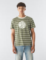 Khaki Capella Stripe Logo T-shirt