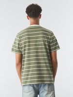 Khaki Capella Stripe Logo T-shirt