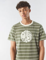 Khaki Capella Stripe Logo T-shirt