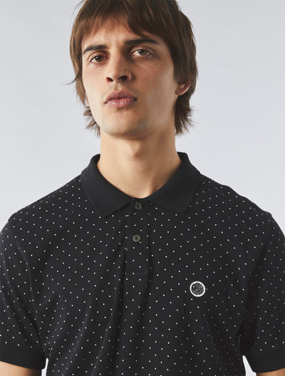 Black Polka Dot Polo Shirt