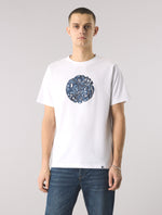 White Mens Paisley Applique Logo T-shirt