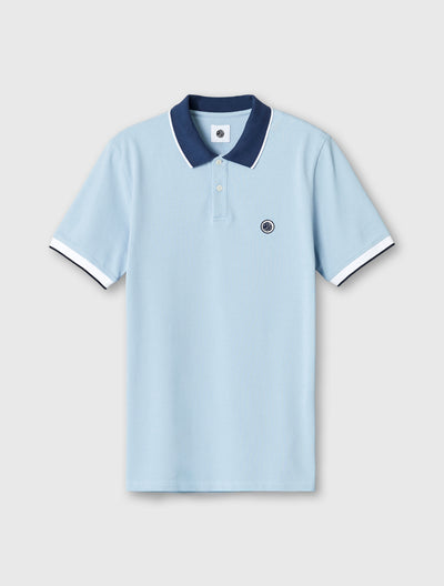 Blue Contrast Collar Polo Shirt