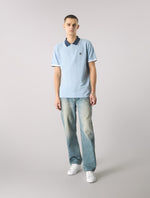 Blue Contrast Collar Polo Shirt