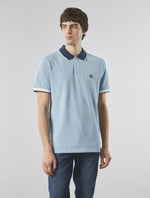 Blue Contrast Collar Polo Shirt