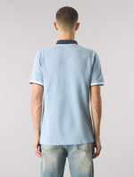 Blue Contrast Collar Polo Shirt