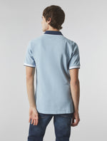 Blue Contrast Collar Polo Shirt