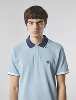 Blue Contrast Collar Polo Shirt