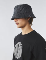 Black Tonal Paisley Reversible Bucket Hat