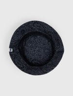 Black Tonal Paisley Reversible Bucket Hat