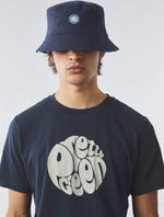 Navy Tonal Paisley Reversible Bucket Hat