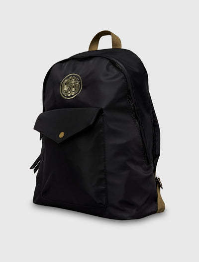 Black Openshaw Nylon Zip Backpack