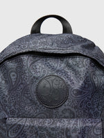 Black Tonal Wonderwall Paisley Zip Backpack