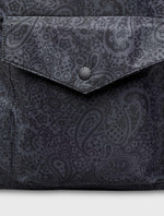 Black Tonal Wonderwall Paisley Zip Backpack