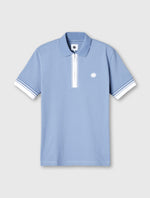 Blue Finham Zip Neck Polo