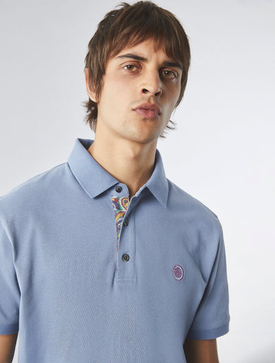 Blue Mystic Paisley Placket Polo