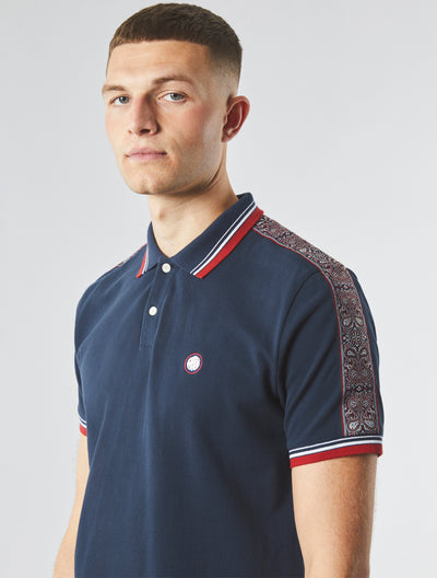 Navy Eclipse Tape Polo