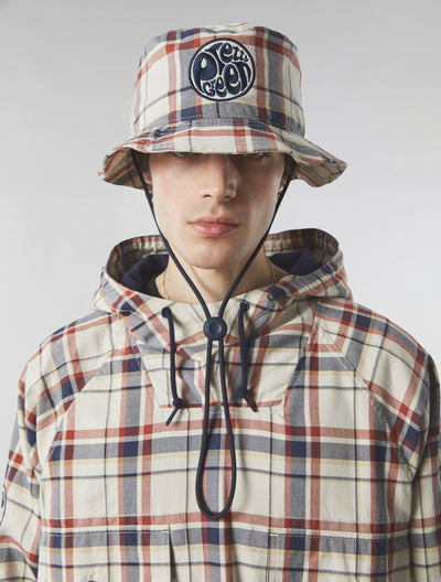 Navy Winston Check Bucket Hat