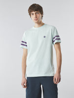 Blue Waterfall Sleeve Stripe T-shirt