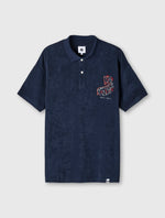 Navy Griggs Towelling Paisley Polo