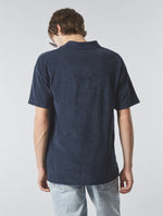 Navy Griggs Towelling Paisley Polo