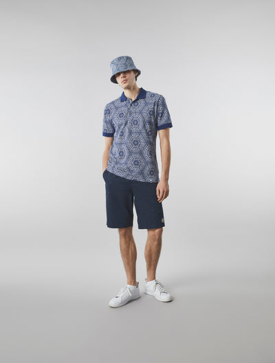 Blue Anaheim Geo Print Polo