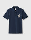 Navy Bay Paisley Embroidered Polo