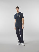 Navy Bay Paisley Embroidered Polo