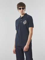 Navy Bay Paisley Embroidered Polo