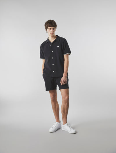 Black Withington Pique Shorts