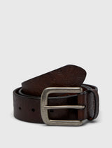 Brown Paisley Embossed Belt