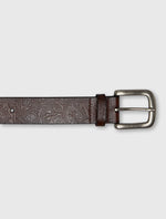 Brown Paisley Embossed Belt