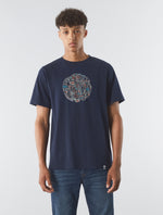 Navy Wonderwall Paisley Logo T-shirt