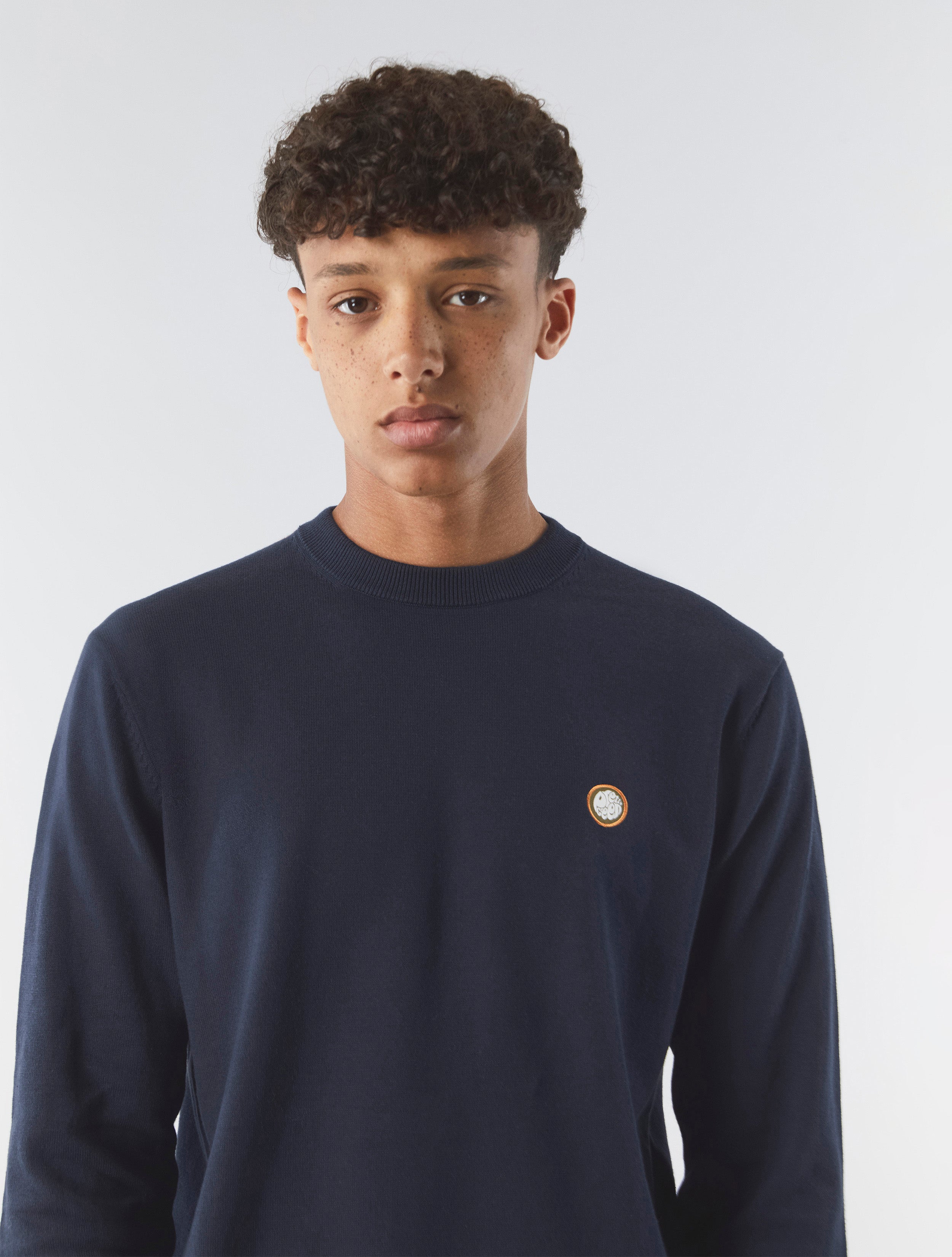 Navy Tipped Knit Jumper Pretty Green Store