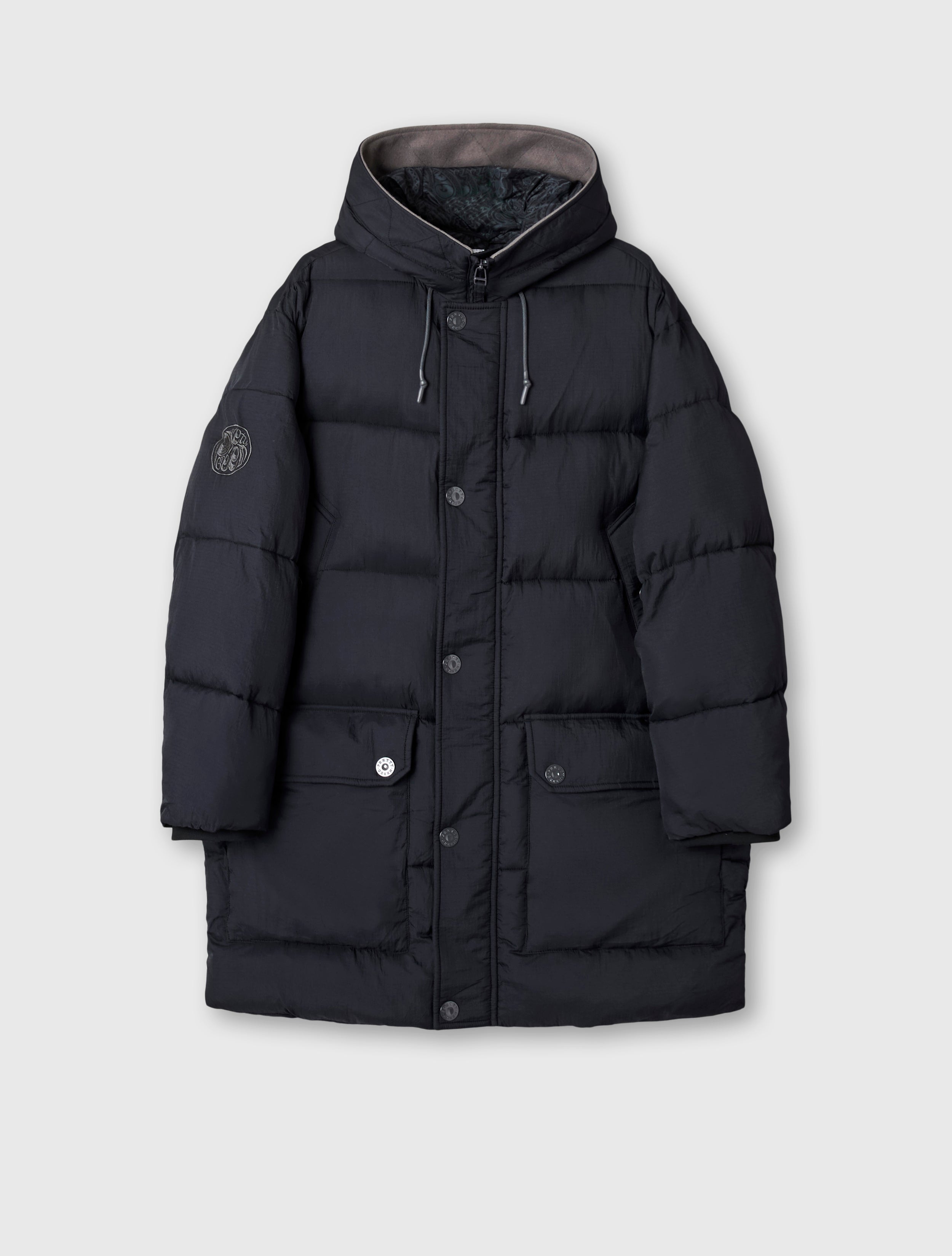 Pretty green hooded parka with padded lining online