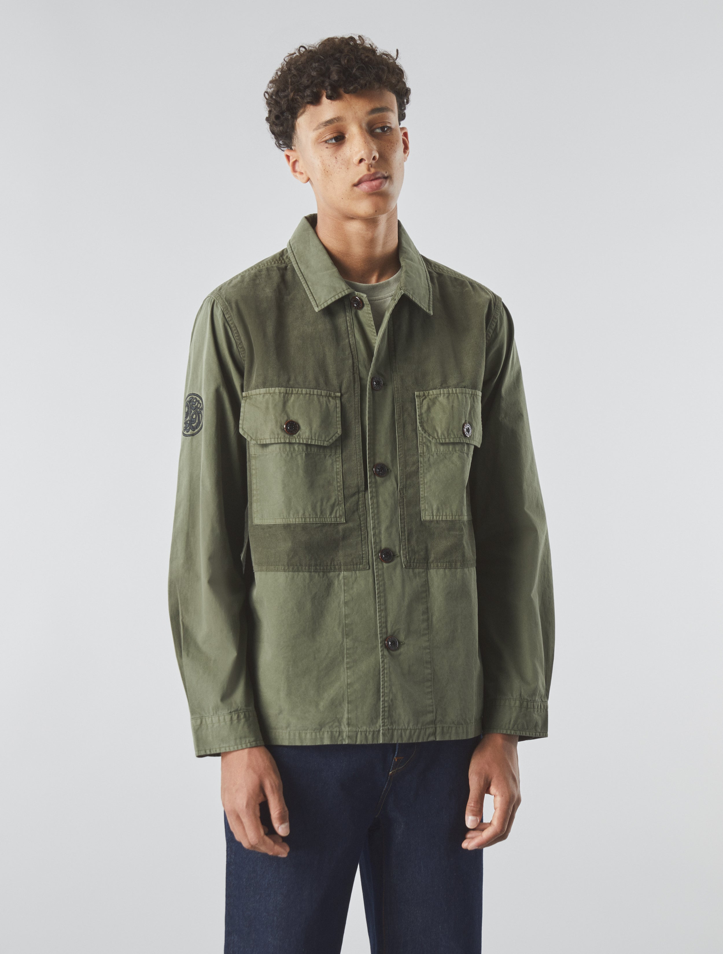 Pretty green button up jacket best sale