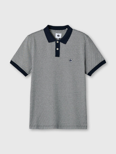 Navy Travis Jacquard Polo