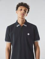 Black Mountfield Zip Polo