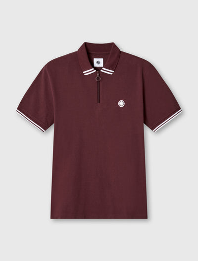 Burgundy Mountfield Zip Polo