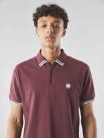 Burgundy Mountfield Zip Polo