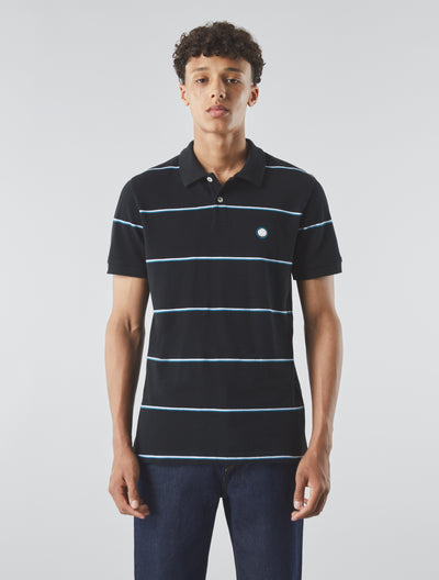 Black Mountfield Stripe Polo