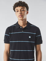 Black Mountfield Stripe Polo