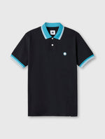 Black Tilby Contrast Collar Polo