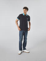 Black Tilby Contrast Collar Polo