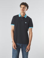 Black Tilby Contrast Collar Polo