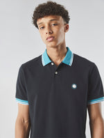 Black Tilby Contrast Collar Polo