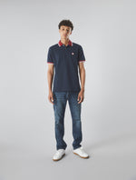 Navy Tilby Contrast Collar Polo